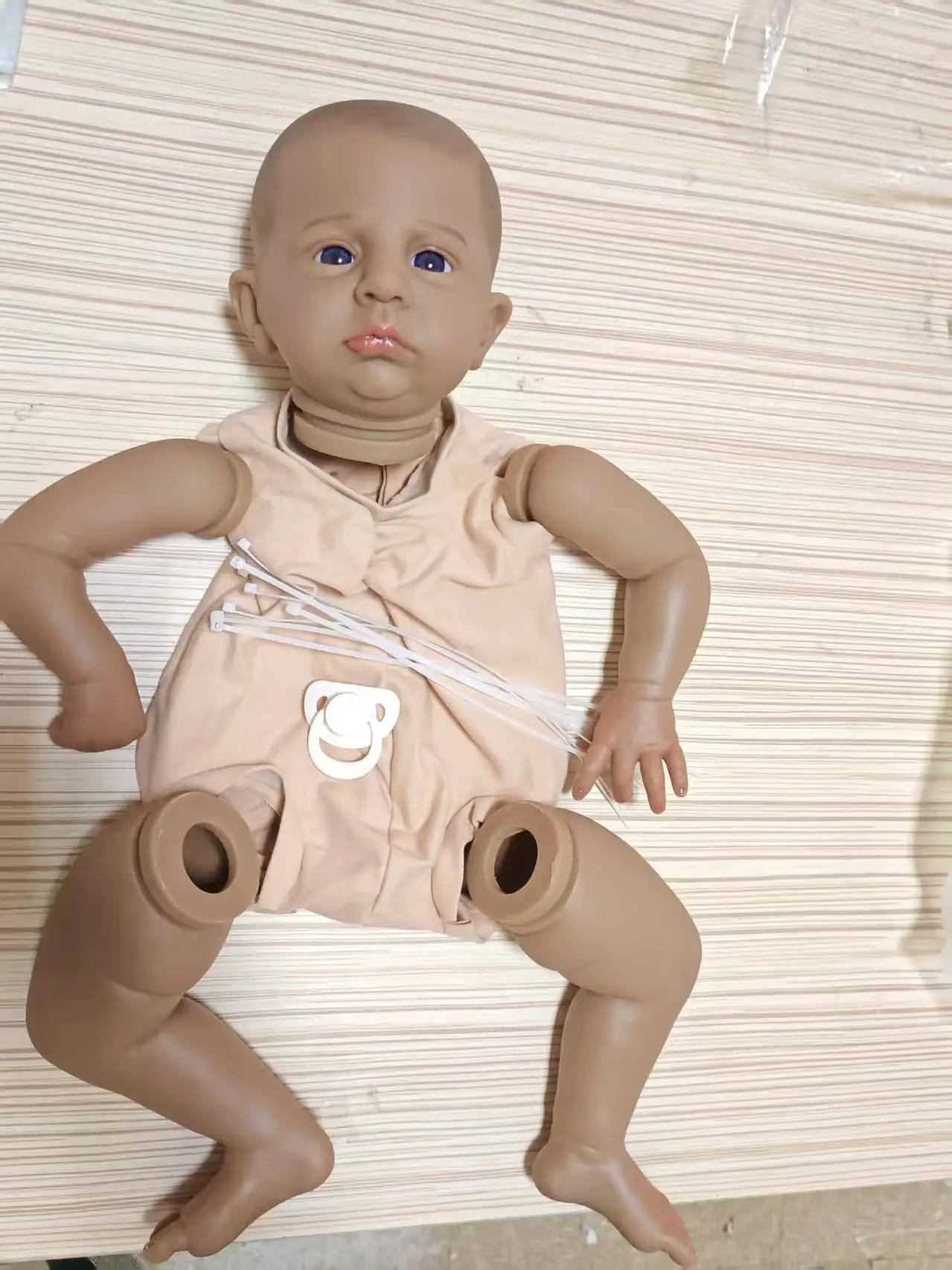 

60cm Dark Skin Already Painted Reborn Doll Kit Cameron with Body Cloth