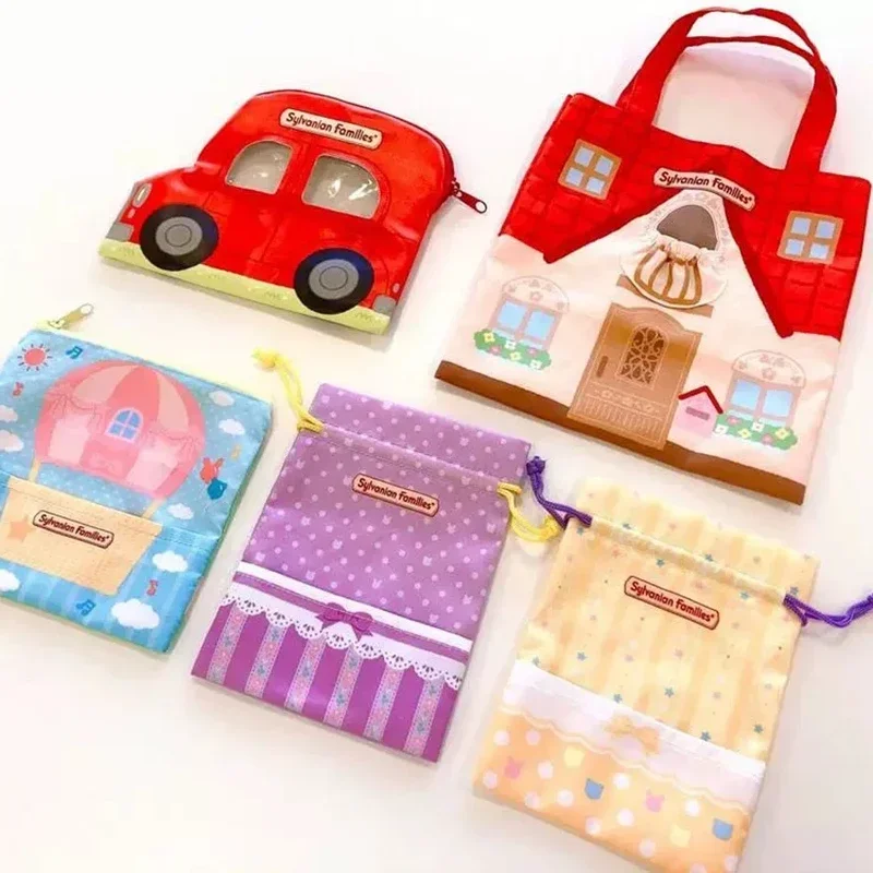 عائلات سيلفانيان سلسلة المفاتيح العمياء اكسسوارات أرقام الألعاب الأصلية حقيبة التخزين المنتهية ولايته أداة فتاة لعب الاطفال الفتيات الثلاثي