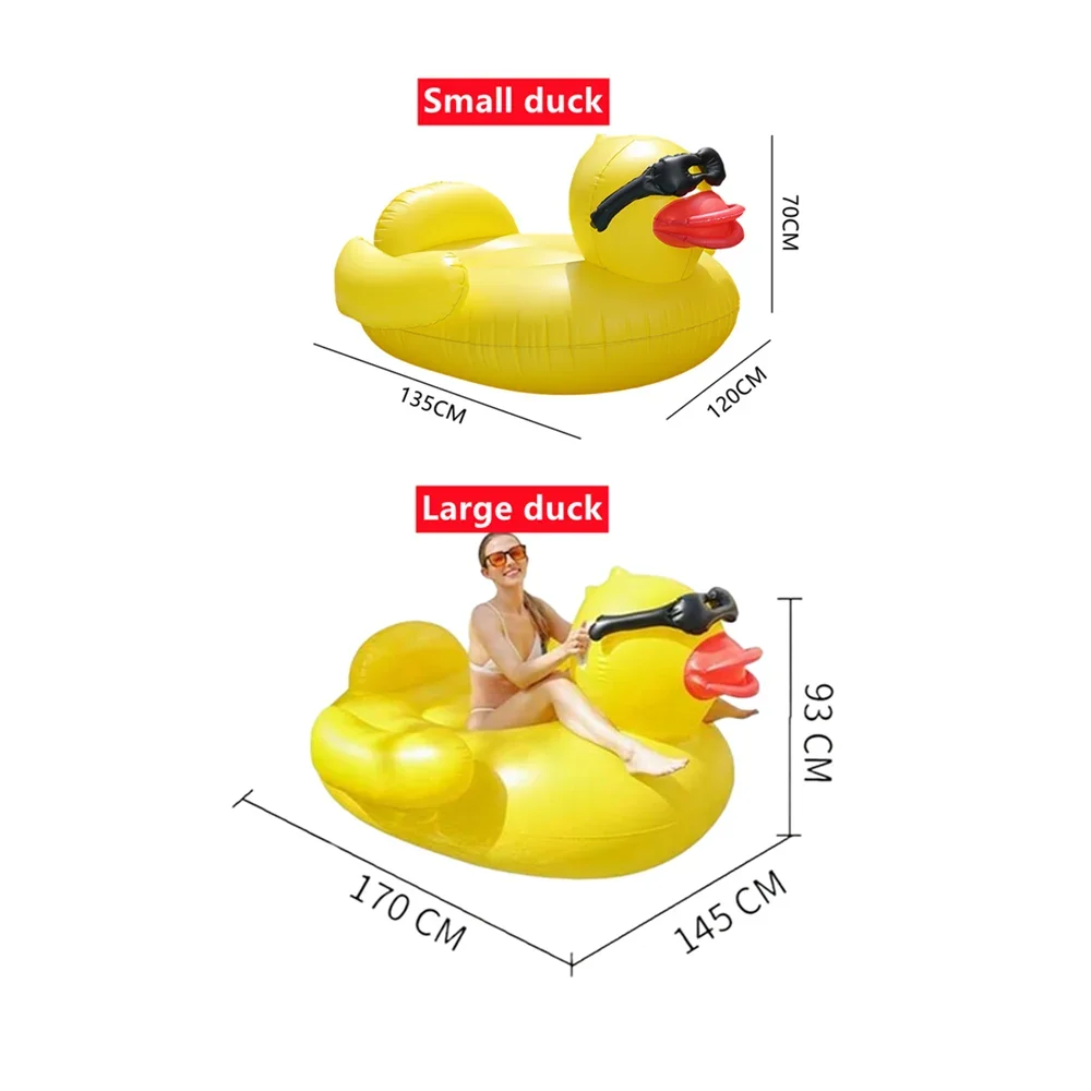 Thickened Swimming Pool Floating Bed Air Mattress Giant Duck Inflatable Pool Water Lounge Chair Suitable For Pool & Beach Party view 3