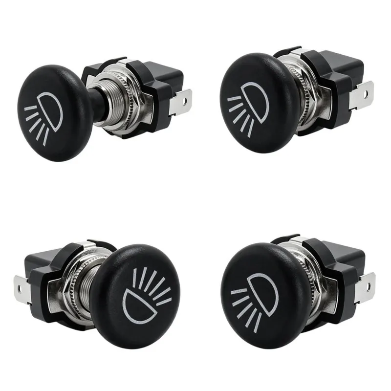 FSTE-For Club Car, EZGO For Compatible 4PCS Push/Pull Headlight Switch Button For Golf Cart