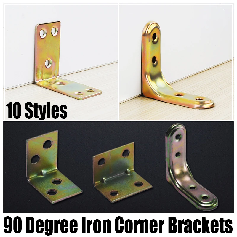 

20PC Iron Corner Brackets 90 Degree Angle Bracket L-shaped Corner Brace Joint Bracket Fastener For Fixing Furniture Cabinet