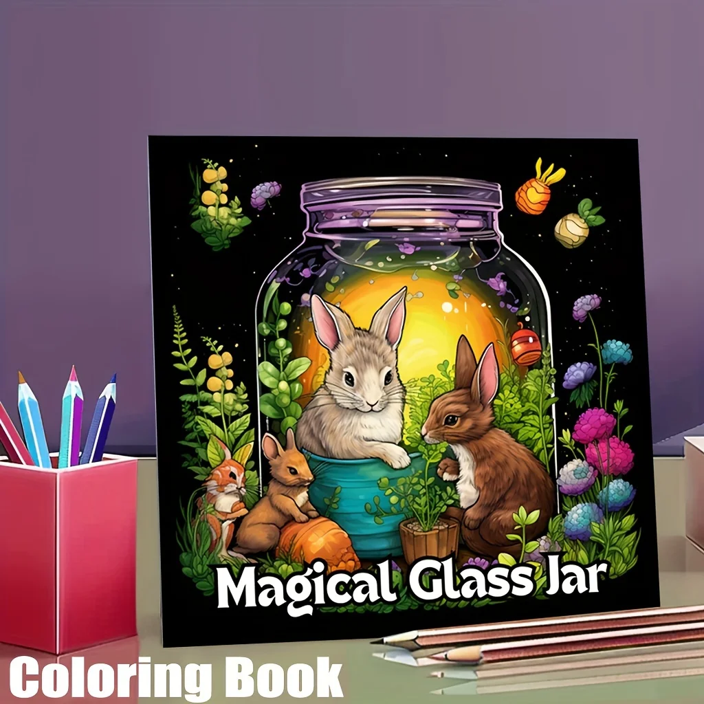 

28 Pages Magical Glass Jar Coloring Coloring Book for Soothing Stress | Stress and Mood Reduction Colouring Book Perfect for