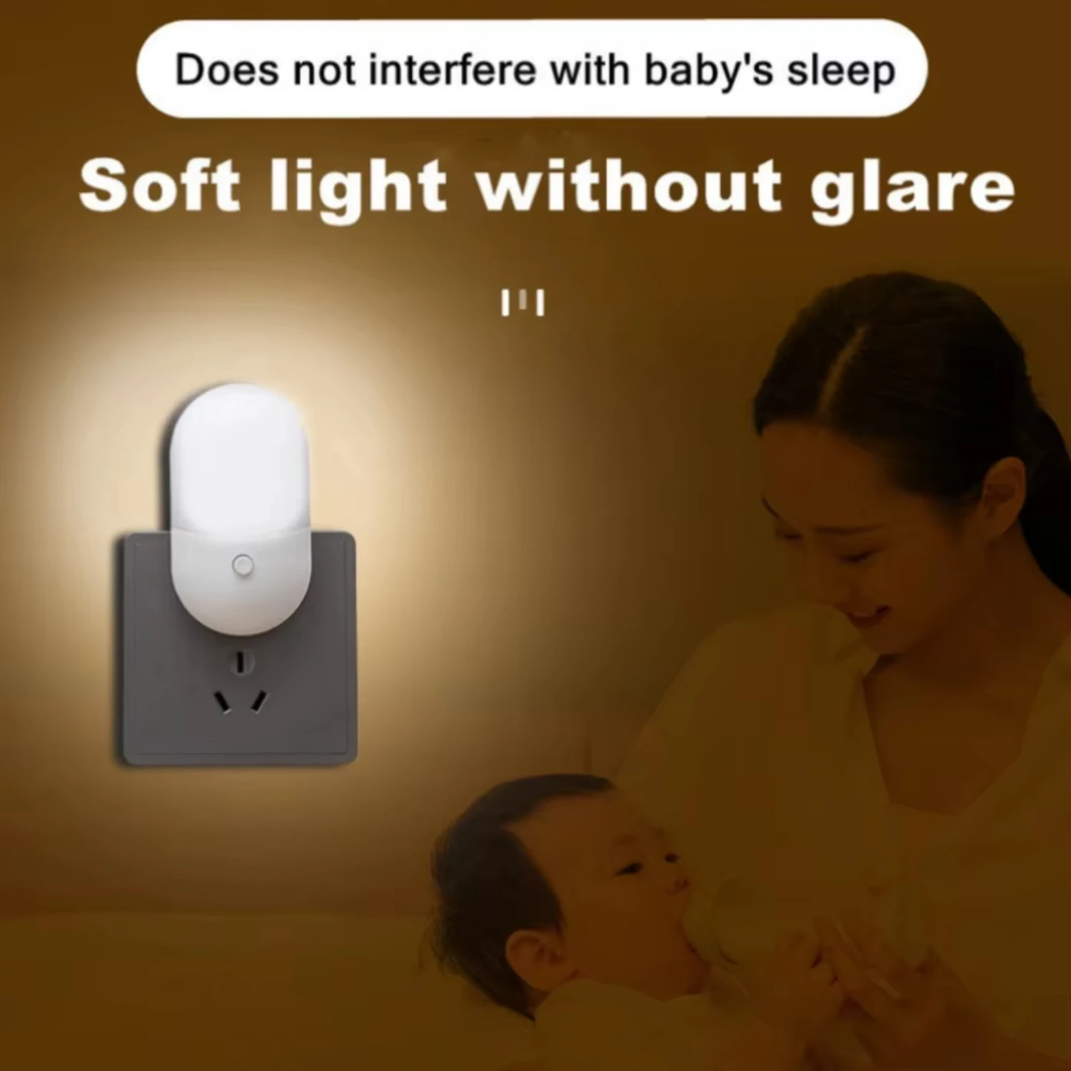 Bedside Lamp Night light EU  Plug  Night Light AC220V Bedroom Lamp Gift  Children Cute Night Lamp  Corridor WC