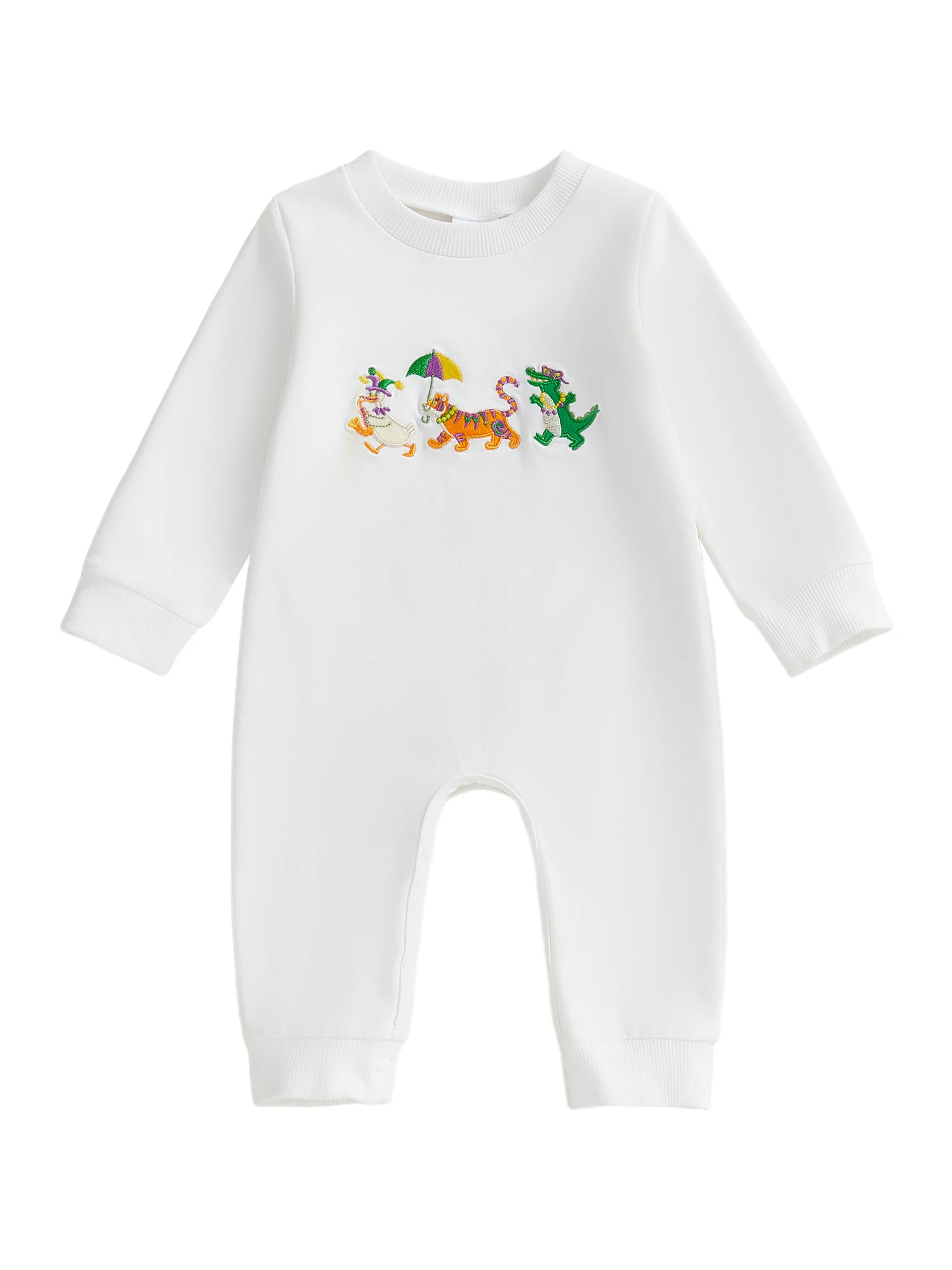 

Очаровательный детский комбинезон с милым мультяшным лоскутным дизайном и уютным детским боди с круглым вырезом и длинными рукавами на весну