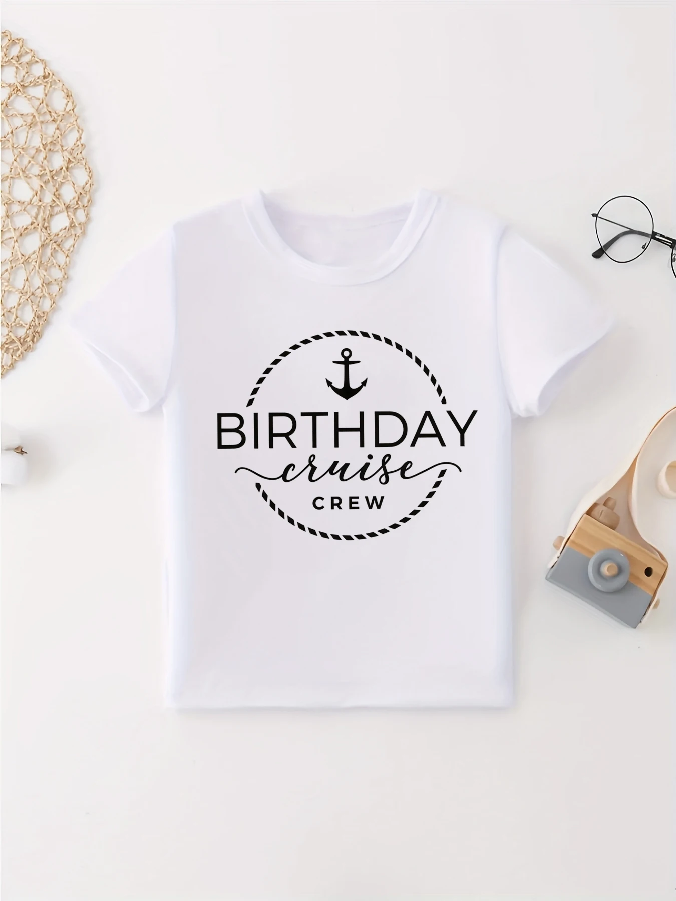 It'S My Birthday Cruise Letter Printed T Shirt Girls/Boys Funny Kids Clothes Summer Short Sleeve Shirt