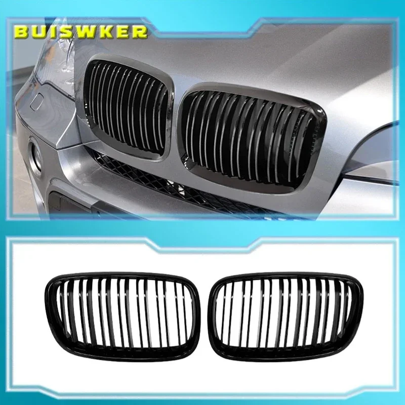

Front Kidney Grille Matte Glossy Black Sport Racing Intake Grill Fit For BMW X5 X6 E70 E71 2007-2013,Car Accessories