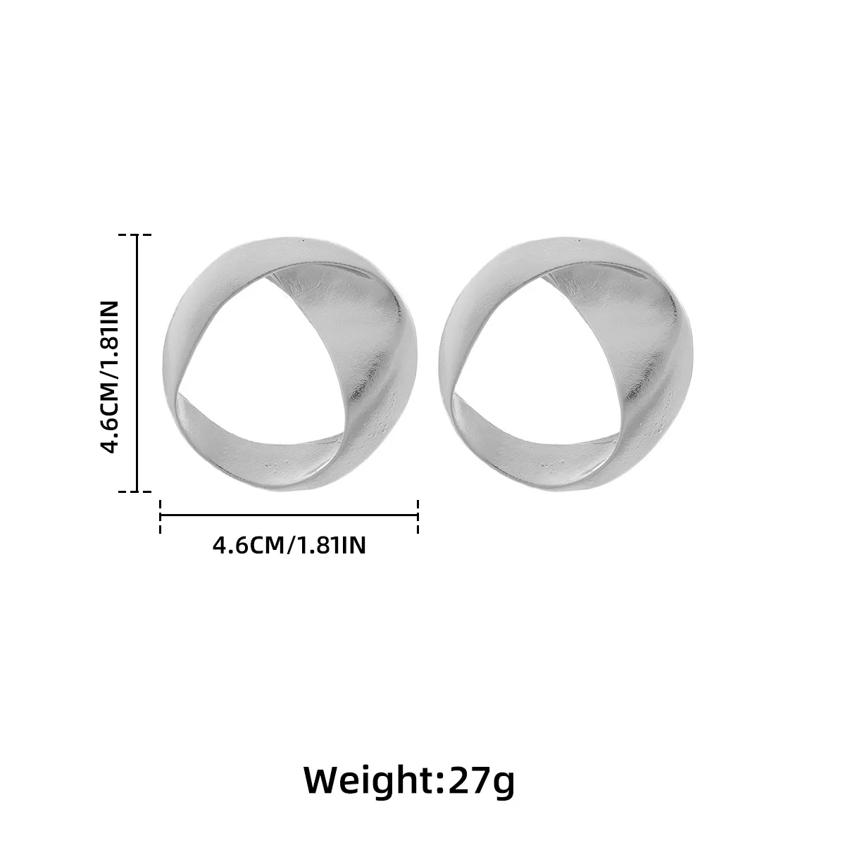 أقراط دائرية مصنوعة من خليط معدني للنساء والفتيات باللون الذهبي أقراط هندسية مجوهرات
