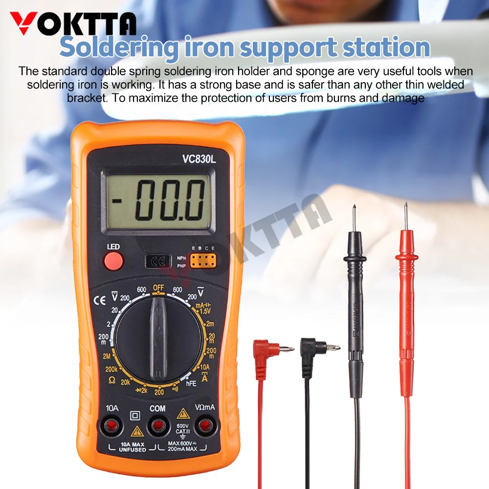 

60W Soldering Iron 19 in 1 Set of Tools Adjustable Temperature Soldering Iron Gun Multimeter Soldering Iron Stand and Pump Tip