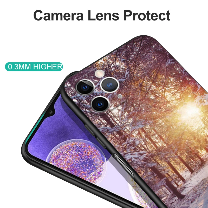 For iphone 11 Case for iphone 11 pro max Cover eleven coque etui 11pro Phone back Cover black tpu case winter christmas girl