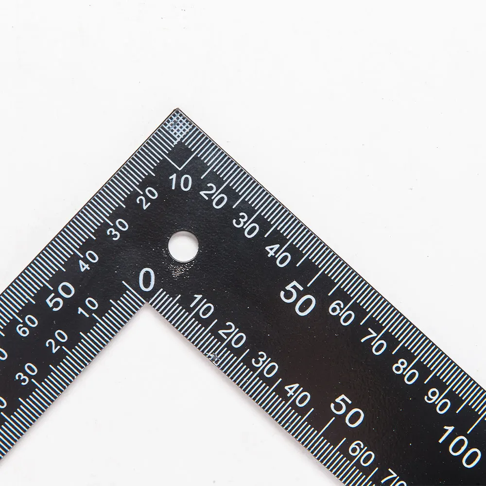 L Square Ruler Carpenter Square Framing Ruler 8 x 12 inch Tools Black Tempered Metal Steel Measuring Sewing Tools 0-300mm Scale