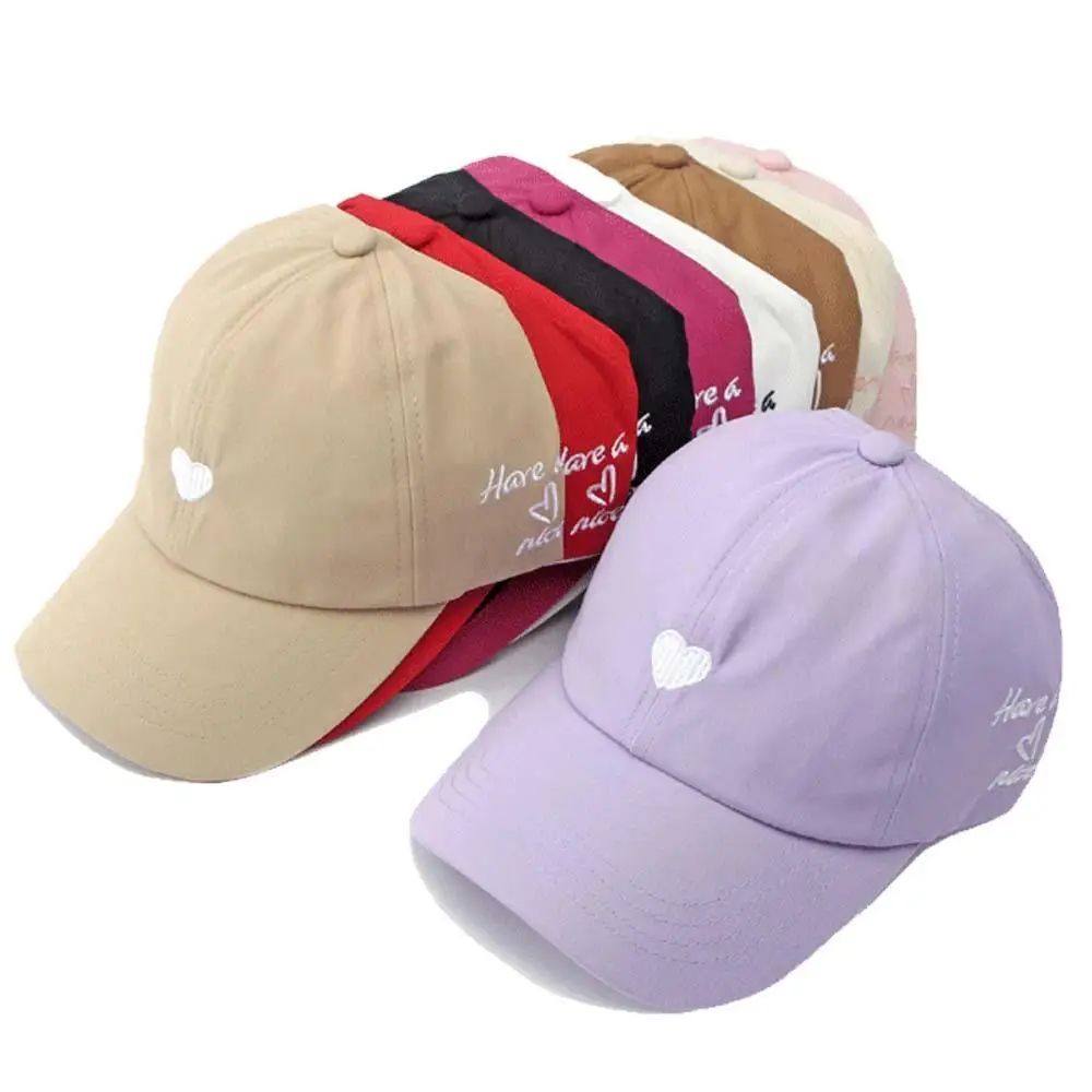 2024 Love Embroidery High Ponytail Baseball Cap Women's Summer Hat Sun Visor Hat With Ponytail Hole Breathable Baseball Cap