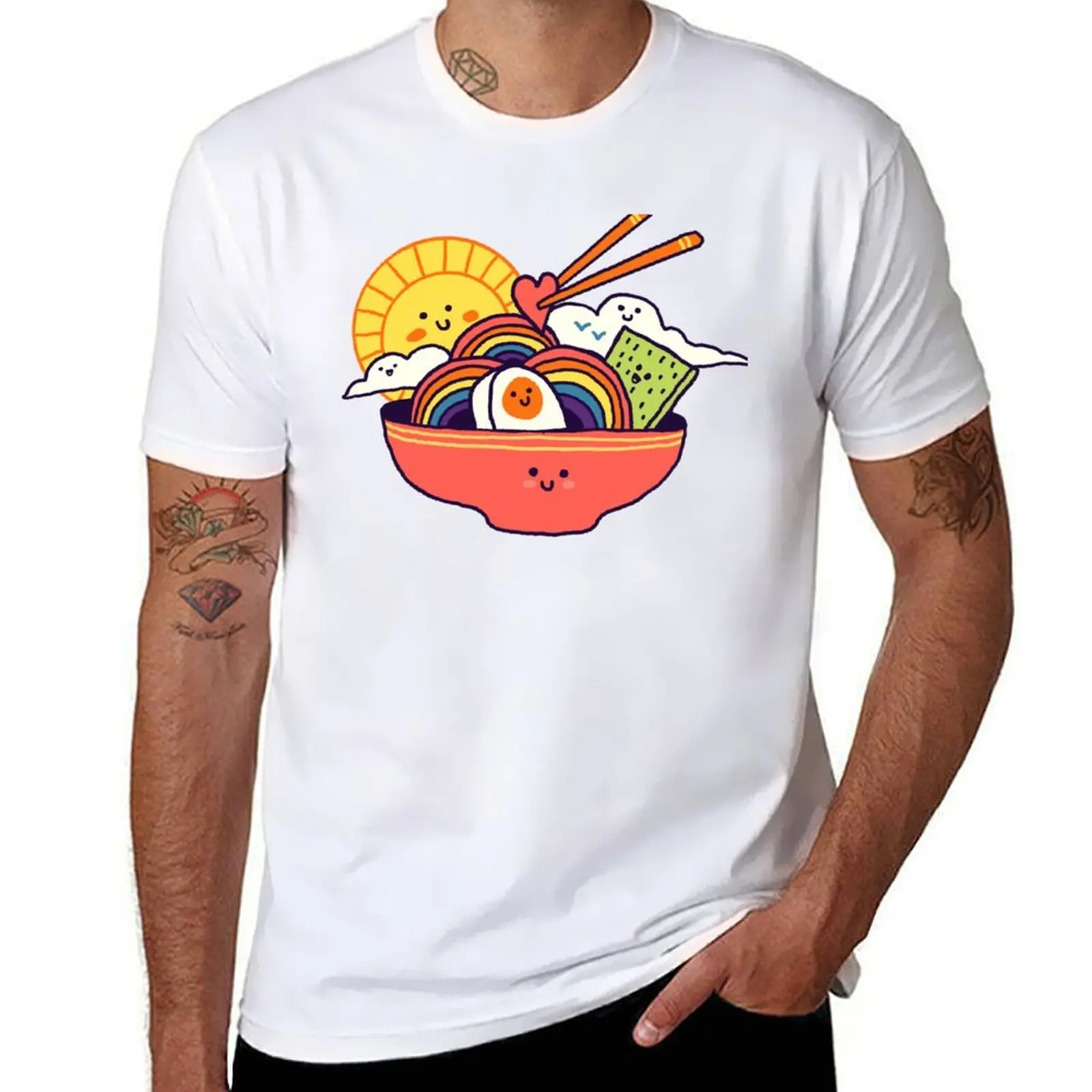 

Rainbow ramen T-Shirt t shirt man luxury t shirts for man pack white T-Shirt