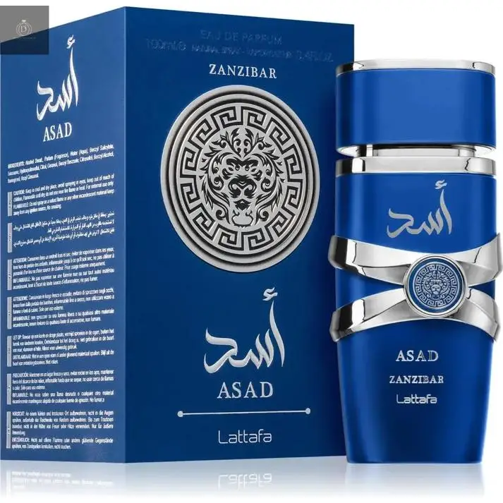 Lattafa Asad Zanzibar Perfume para Hombre, con notas especiadas y frescas