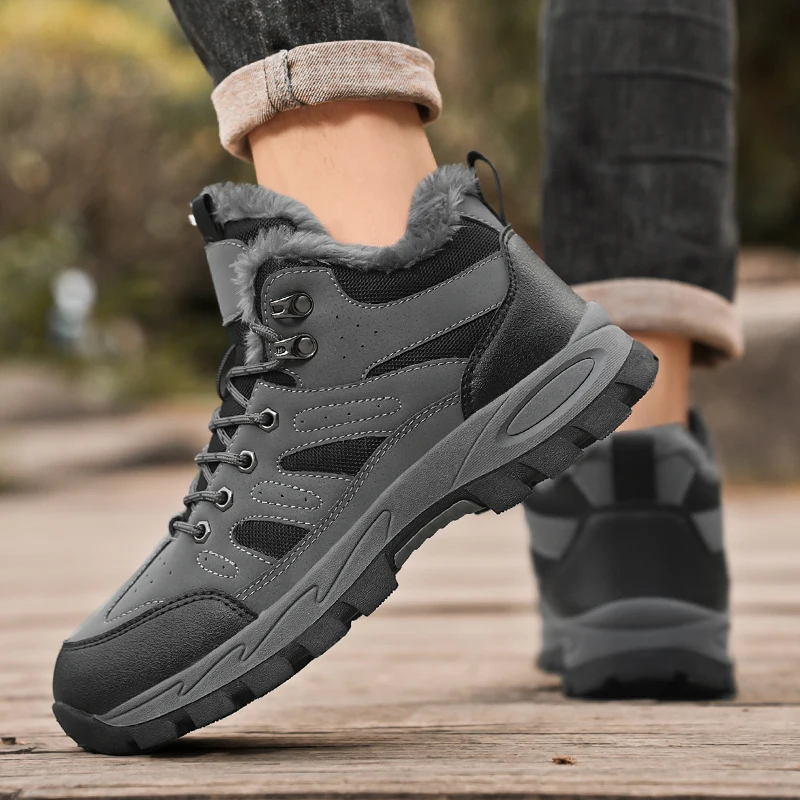 الرجال كبيرة الحجم اللون منعت المضادة للانزلاق منتصف أعلى تنفس تقسم المواد المهنية كل موسم أحذية المشي لمسافات طويلة في الهواء الطلق #5