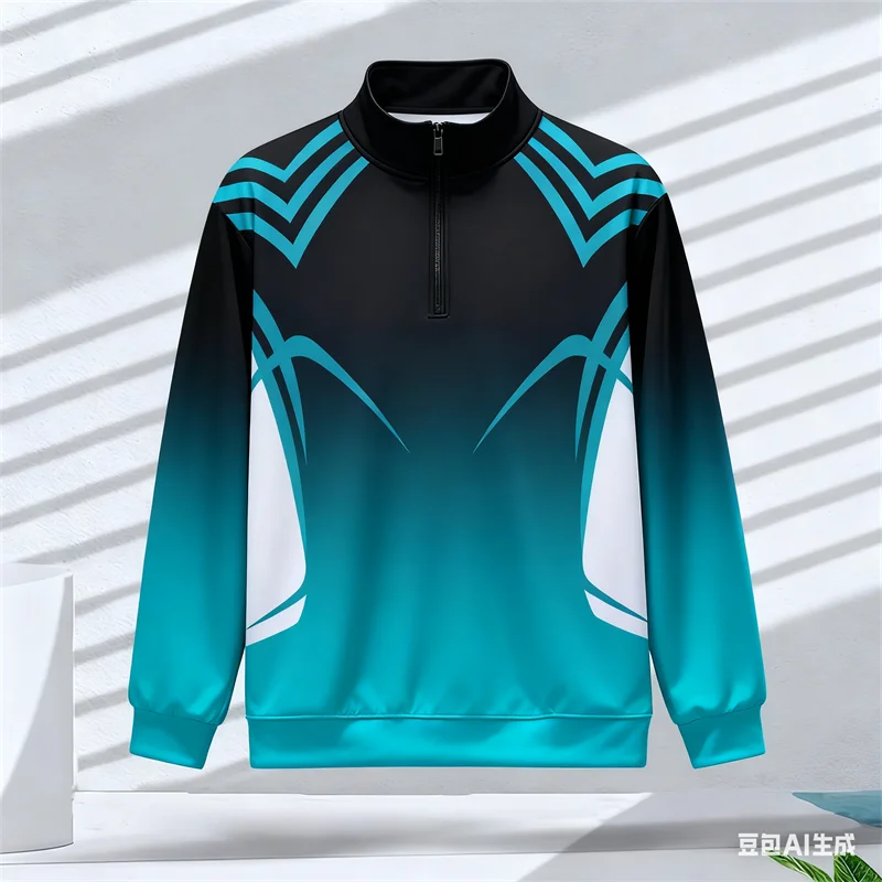 

Quick Dry Breathable Men's Half-zip Stand Collar Shirt Outdoor Run Fitness Sport Long Sleeve Top Casual Oversized Daily Clothing