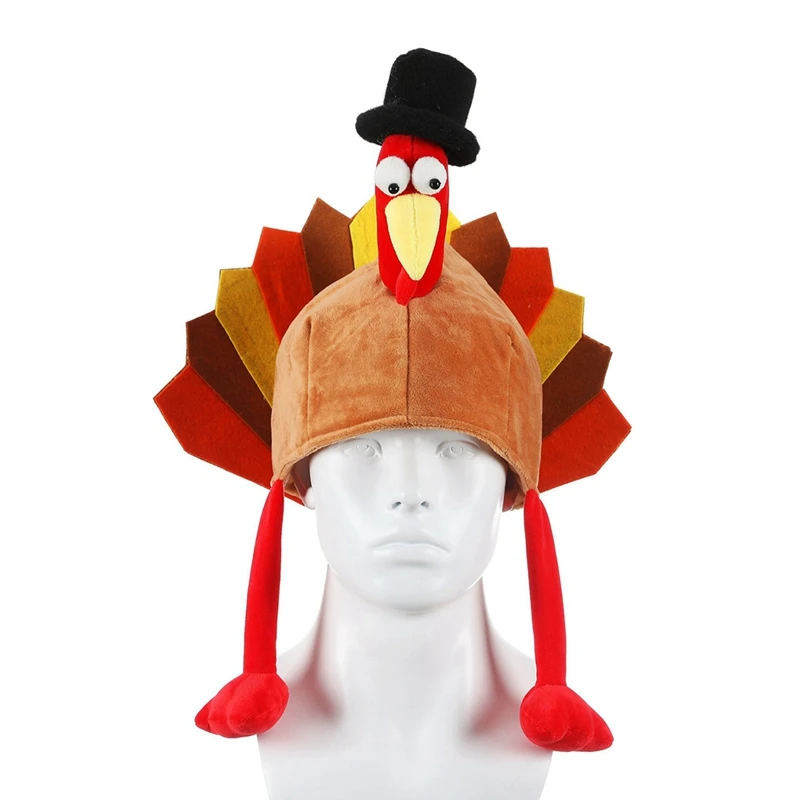 Soft Decorative Carnival Theme Party Roasted Turkey Hat Thanksgiving Hat Party Supplies