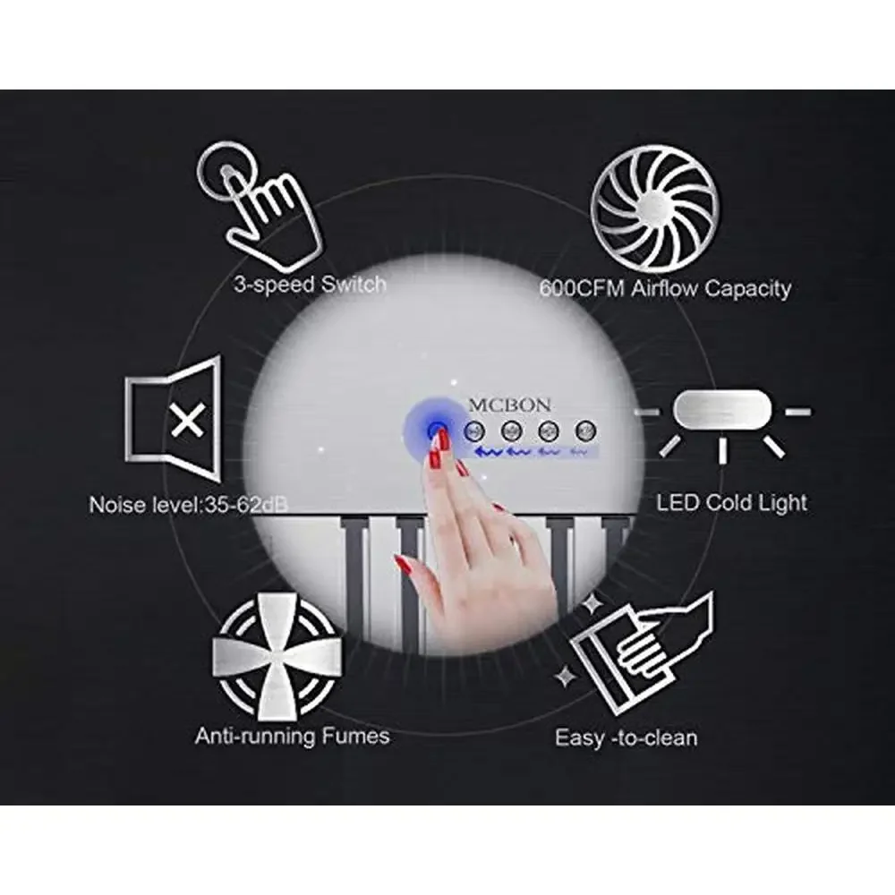 Inserto per cappa da cucina in acciaio inossidabile da 30 pollici Livelli a basso rumore con motore in rame canalizzato/senza condotto da 600 CFM