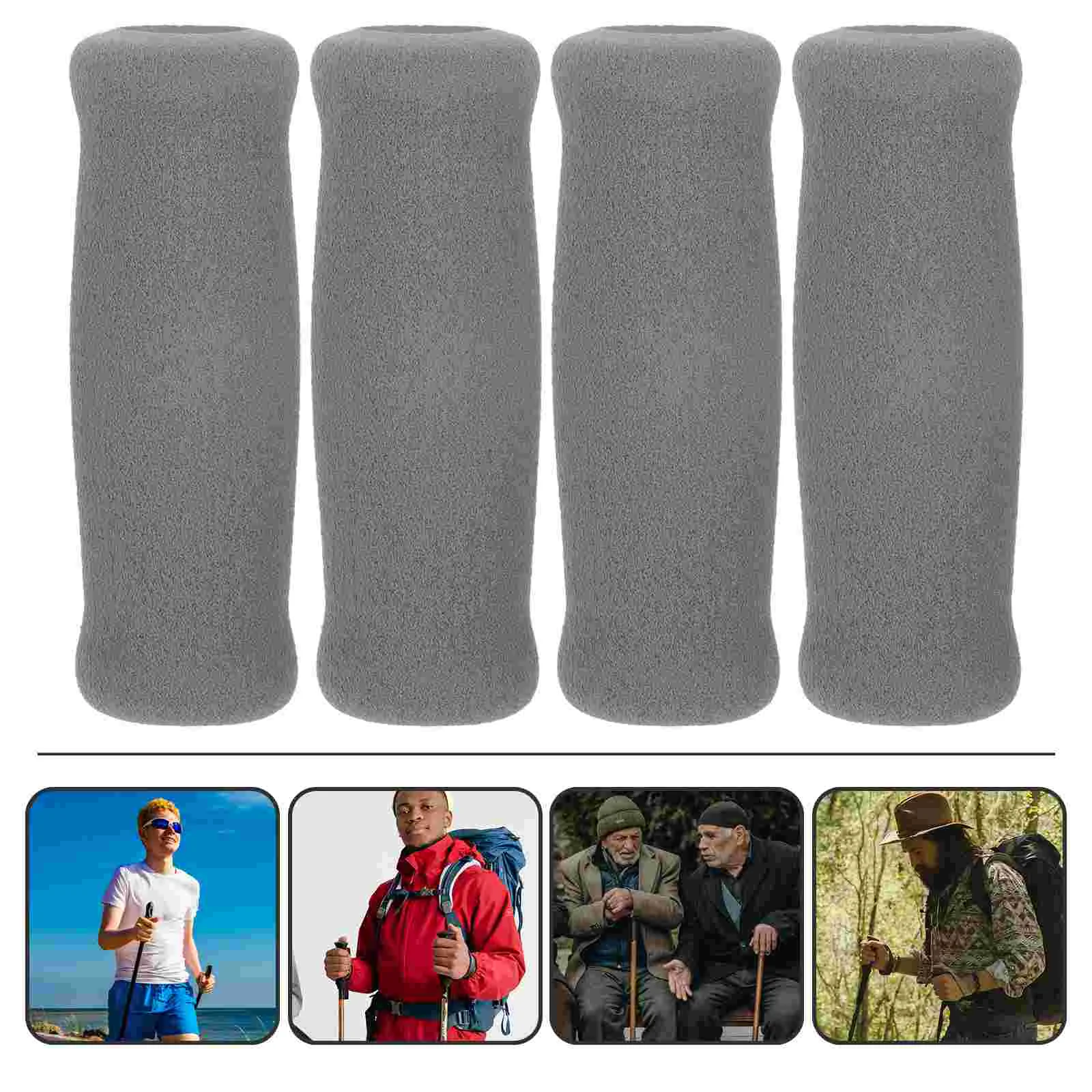 3 Pcs Baby Walker Hiking Pole Handle Foam Sponge Grip Walking Stick Cover 4pcs (black) Child Crutches for Adults Grips