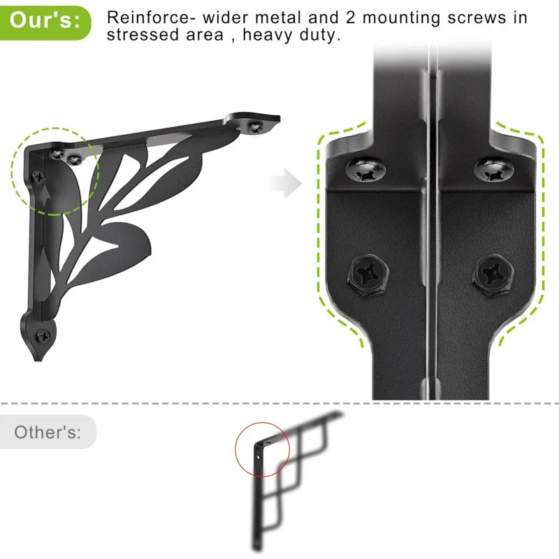 دعامة زاوية معدنية شديدة التحمل 2-4 معبأة بمكونات الأجهزة 20.32 × 17.78 سم رف مثبت على الحائط رف تخزين زاوية #4