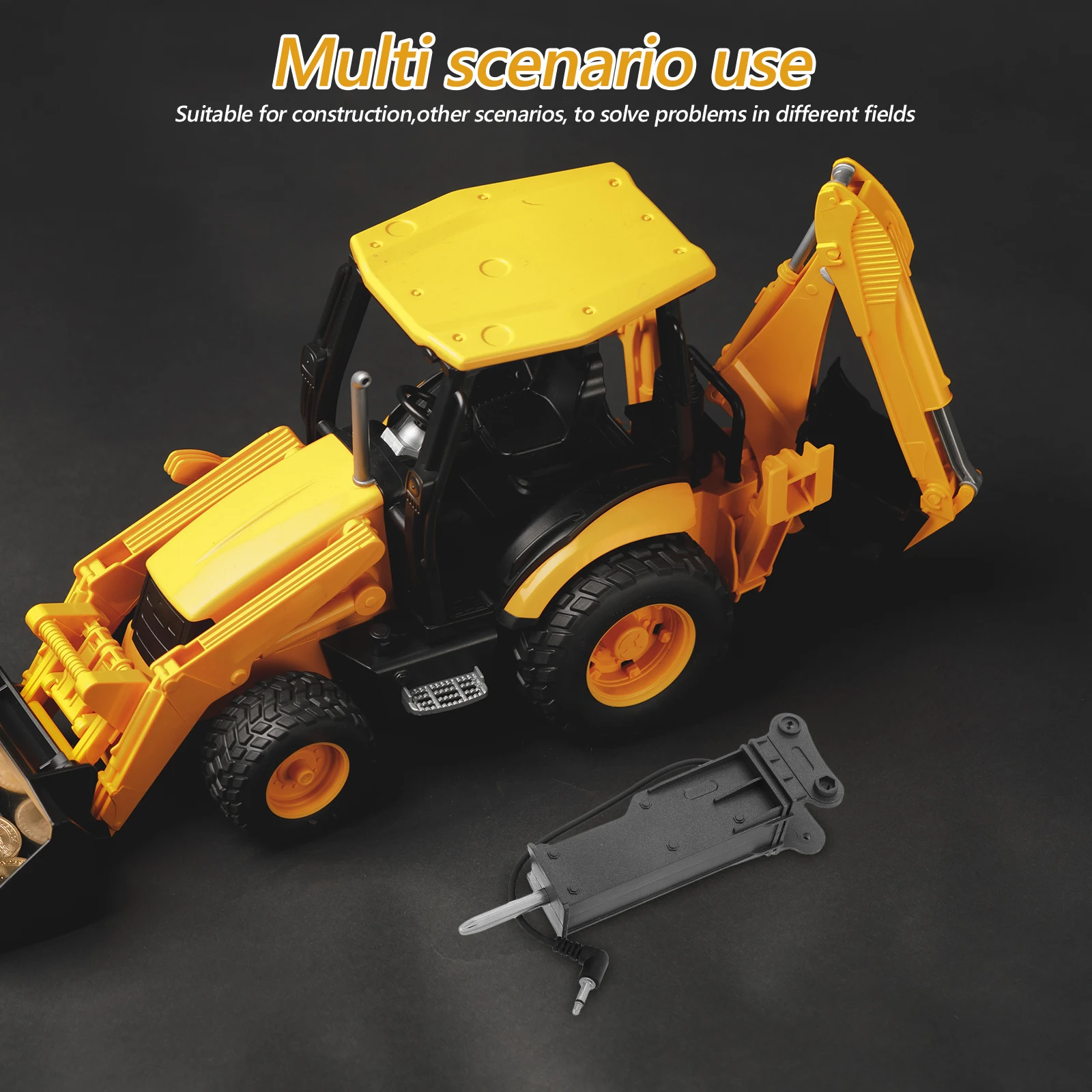 ملحقات قابض البناء المعدني، محرك كهربائي قوي للإمساك، شاحنة حفار رمل بلاستيكية، جهاز تحكم عن بعد RC للأولاد #4