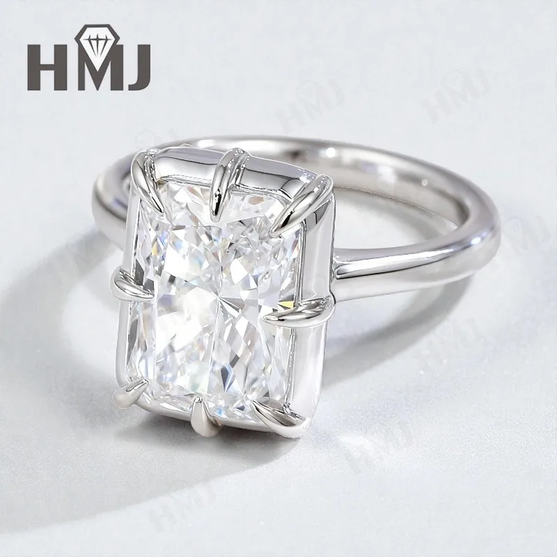 

Кольцо сияющей огранки с муассанитом цвета 5CT D, бриллиант 10 карат, 14 карат, 18 карат, позолоченное серебро 925 пробы для женщин и мужчин, помолвочные свадебные украшения