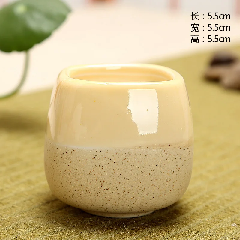 Mini Jelly Shape Cartoon Ceramic Succulent Pot, Korean Style Thumb Planter for Cactus, Desktop Tiny Flower Container