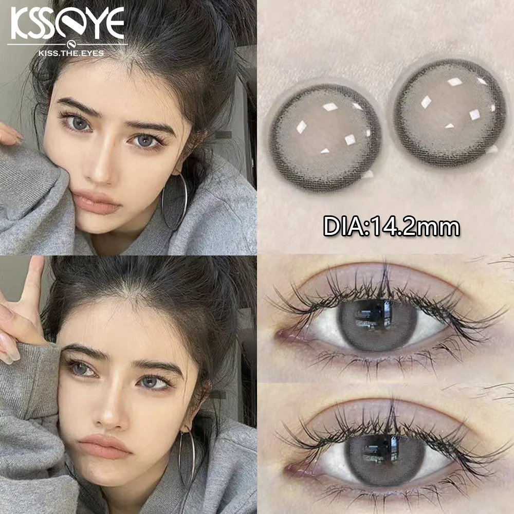 KSSEYE 2Pcs New Eyes Color Contact Lenses with Myopia Diopter Natural Eyes Color Lenses Beautiful Pupil Yearly Use Fast Shipping