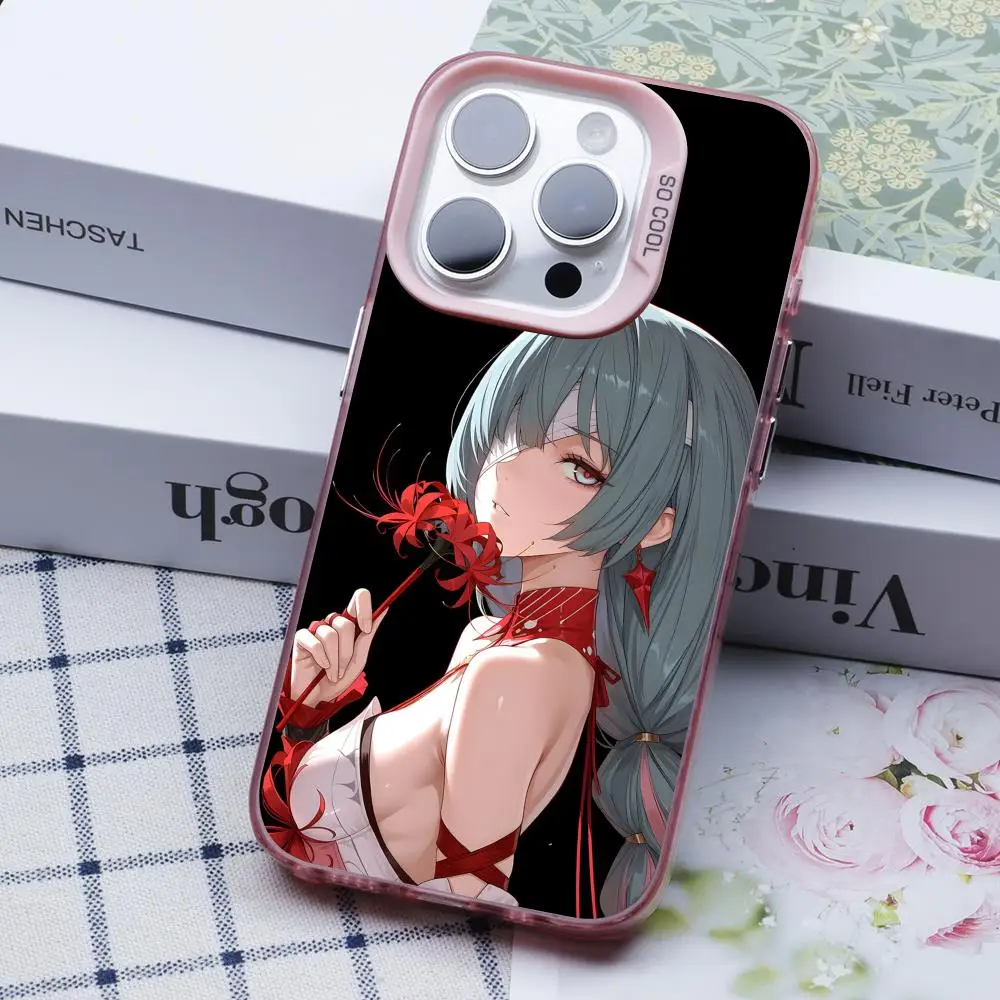 Wuthering Waves Phrolova Phone Case for iPhone 17 16 15 14 13 12 11 X XR XS 8 7 Pro Max Plus Translucent Pink Cover Luxury Cover