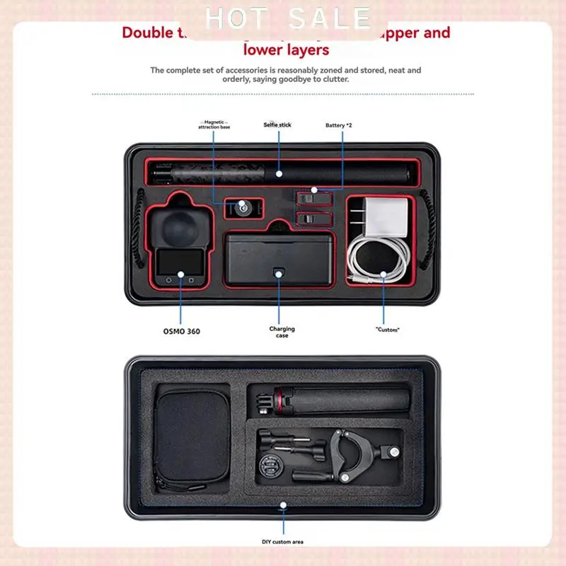 24-Hour Delivery STARTRC Double IPX6 Waterproof For DJI OSMO360 Carrying Case Large Capacity Sports Camera Accessories Organizer