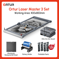 ORTUR 40*85cm Laser Master 3 Engraver Cutter with Rotary Roller Air Assist Set App Offline CNC Wood Cutting Engravging Machine