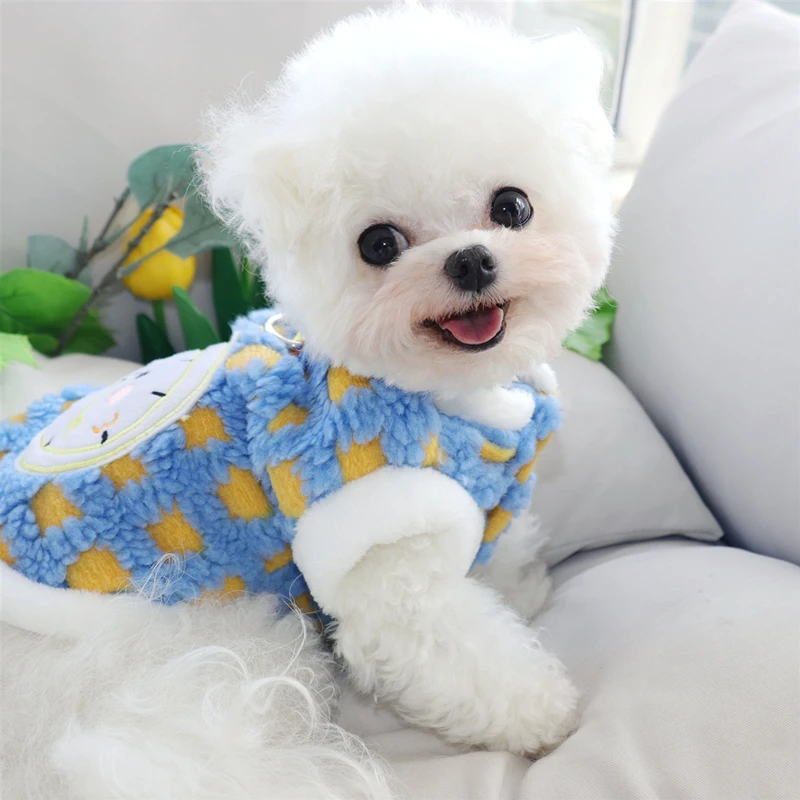 Creative Clock Puppy Cotton Coat Pet Autumn and Winter Attractable Dog Clothes Teddy Warm Jacket Bichon Frise Cartoon Pullover