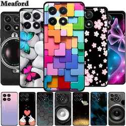 For Poco F6 Pro Case Luxury TPU Soft Silicone Phone Back Cover for Xiaomi Poco F6 Pro 5G Cute Shockproof Flowers Cartoon Coque