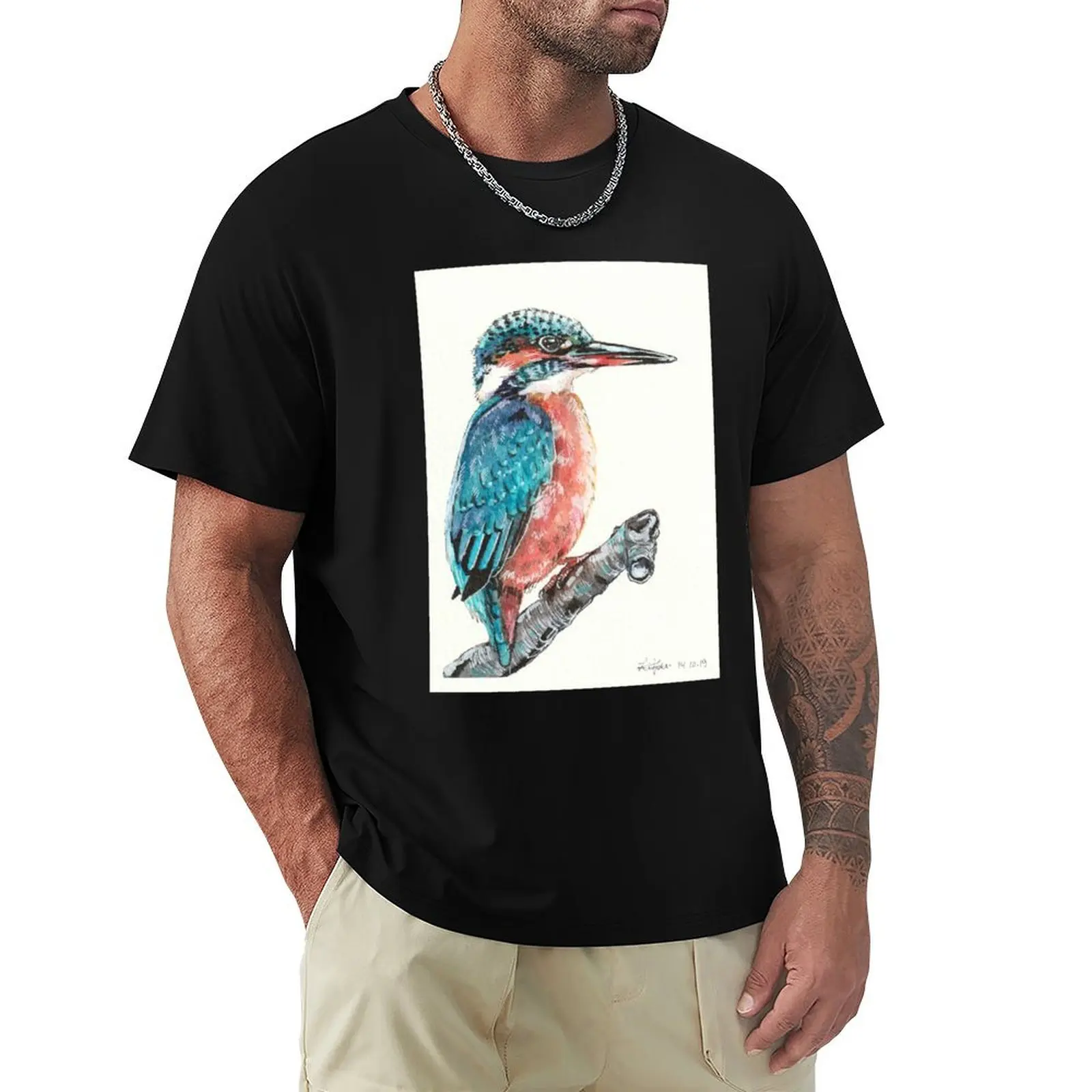 Kingfisher T-Shirt Holiday Casual Short Sleeve Top