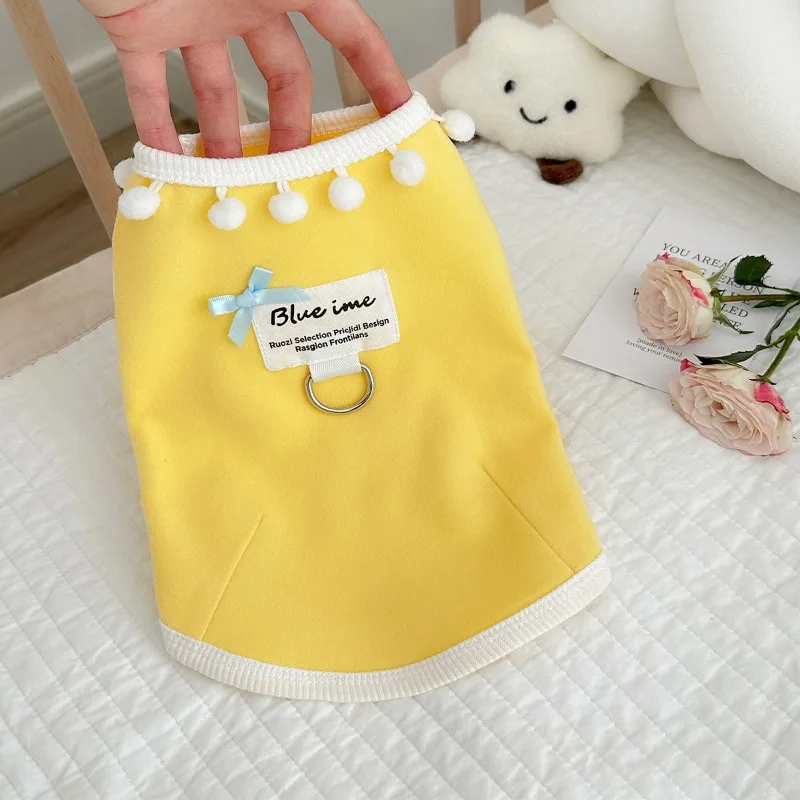 Cute Pet Spring and Autumn Base Shirt Dog Half High Collar Cat Home T-shirt Compared To Bear Teddy Schnauzer Small Dog Hoodie view 4