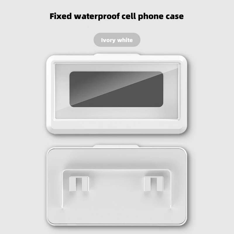 Bathroom Waterproof Phone Holder Home Wall Phone Case Stand Box Self-adhesive Touch Screen Phone Bracket Shower Sealing Storage image 5