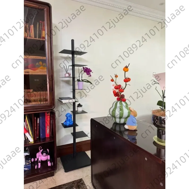 Rotating Invisible Bookshelve, Living Room, Iron Craft Display Stand , 9-layer Display Shelves, Storage Shelves,Corner Bookcases view 5