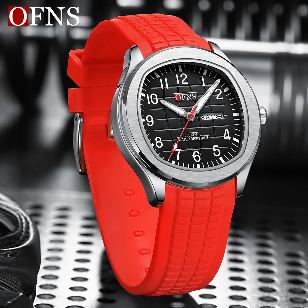 

OFNS 8018 Повседневные мужские кварцевые часы Многофункциональные водонепроницаемые часы Автоматическая дата Неделя Кварцевые деловые мужские часы 2025