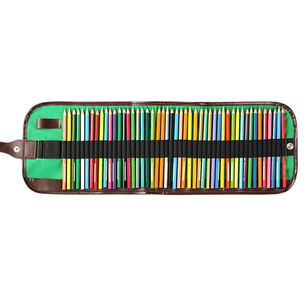 

Pencil Case Colored Pencils Wrap Canvas Organizer 36 Slots Washable Storage Pouch for Art Students