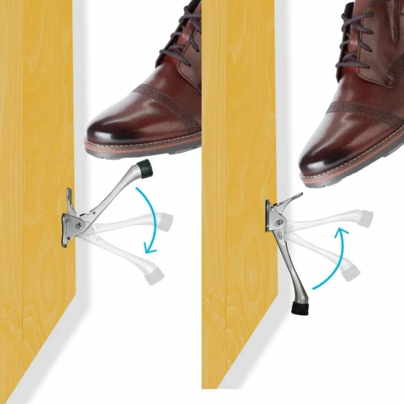 سدادة باب من سبائك الزنك شديدة التحمل مع طرف مطاطي غير قابل للانزلاق وأجهزة حماية جدارية مخفية #2