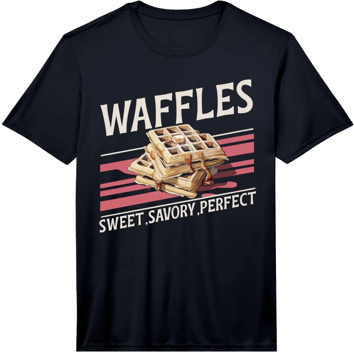 Mens Waffle Maker Breakfast Food Lover Foodie Dessert Pancake Performance T-Shirt 100% Cotton Trendy Y2K Short-Sleeve Tee –