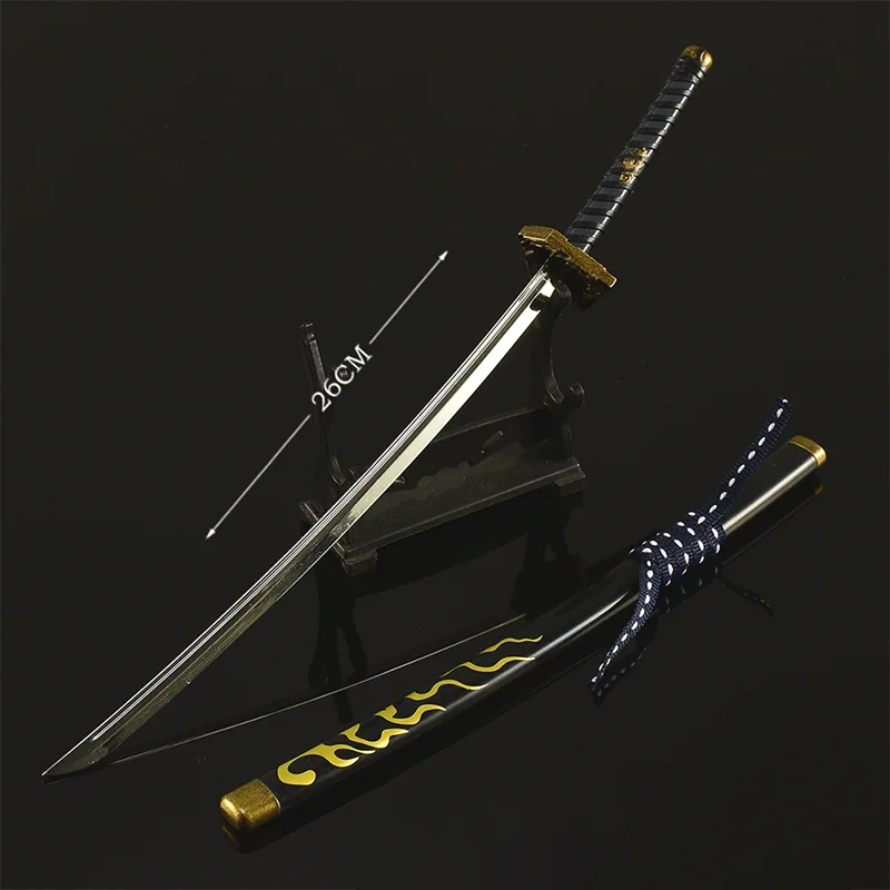 26 cm Tsushima fantôme jeu Katana jouet modèle tout en métal jouet épée couteau gainé Collections ornement japonais samouraï épée