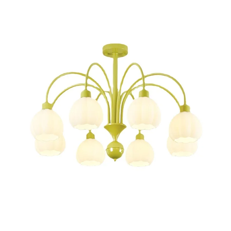 

French simple living room chandelier, new pastoral lily of the valley main lamp