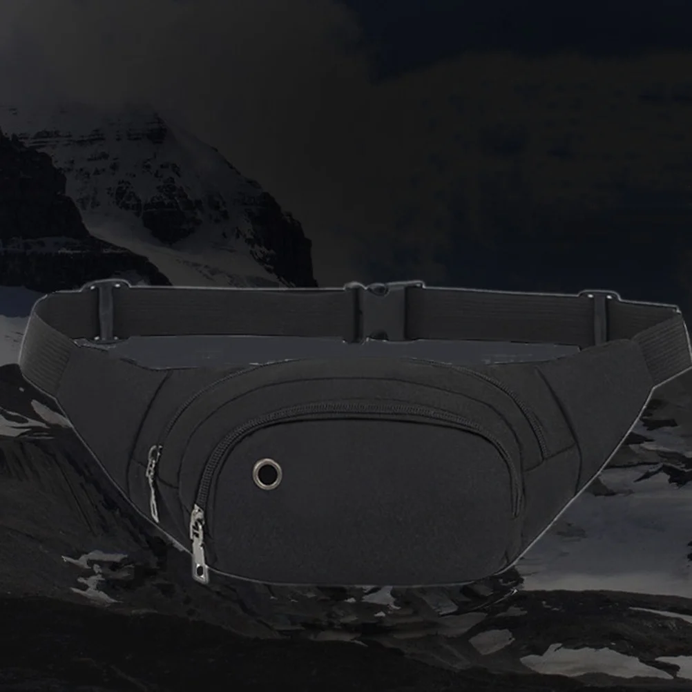 

Sports Waist Bag Black Lightweight High Capacity for Jogging Walking Hiking Camping Dog Walking Outdoor Waist Bag