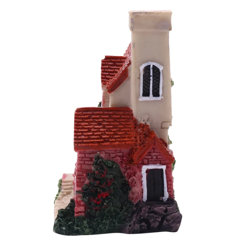 Cute Mini Resin House Miniature House Fairy Garden Landscape Home Garden Decoration Resin Crafts 4 Styles Color Random-A07G view 4