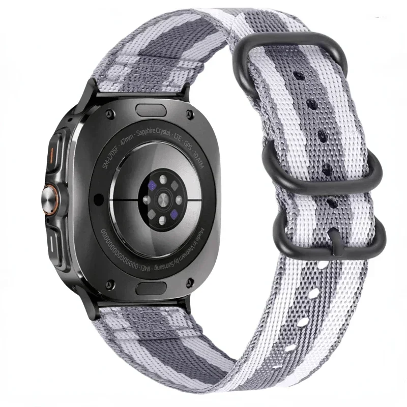 ナイロンループストラップ サムスン ギャラクシーウォッチ8 44mm 40mm 8クラシック 46mm用 通気性バンド ギャラクシーウォッチウルトラ2025 47mm用 ウォッチバンド