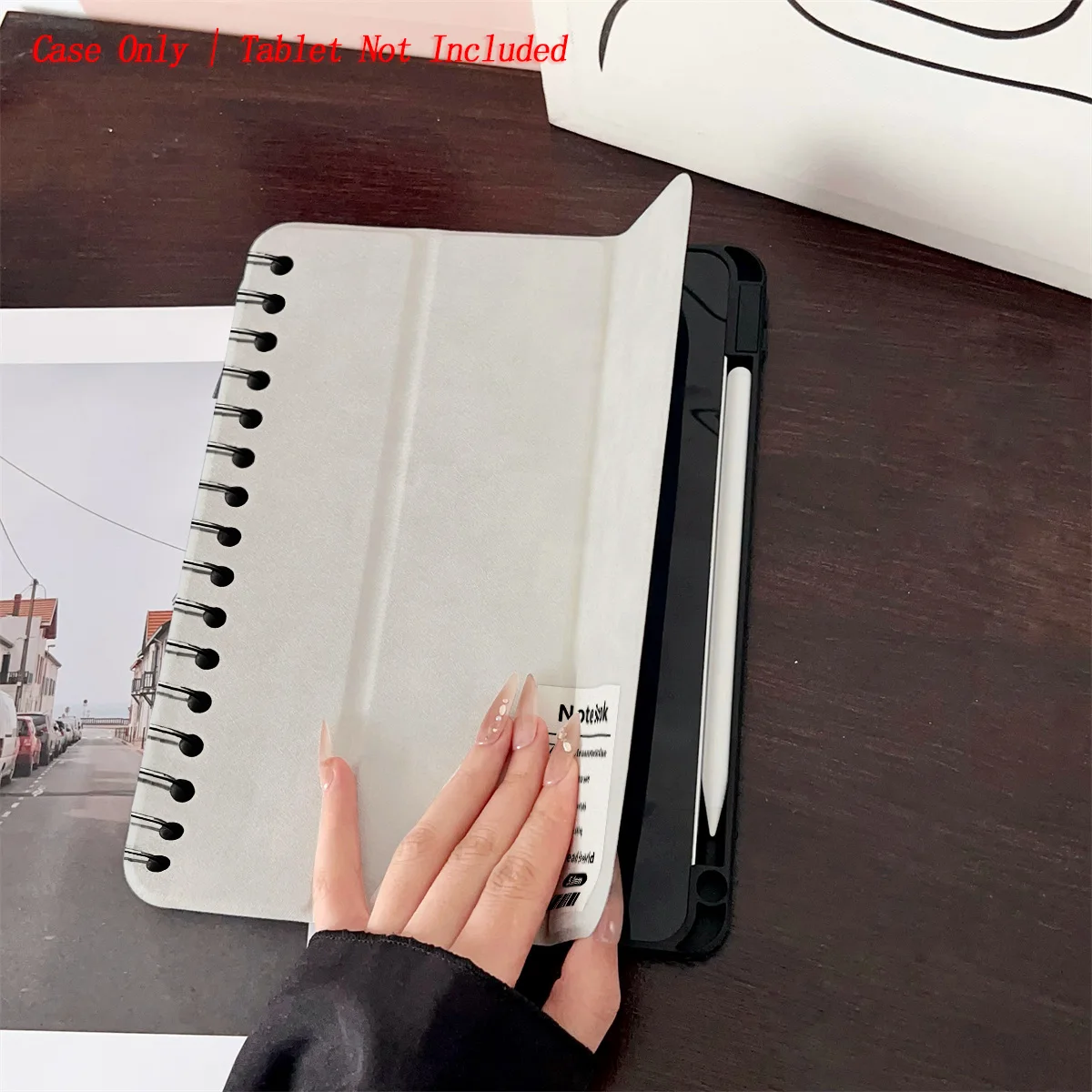Simple Fresh 360° Rotating iPad Book Cover with Pen Slot & Sun Pattern, Fits Multiple Apple Models