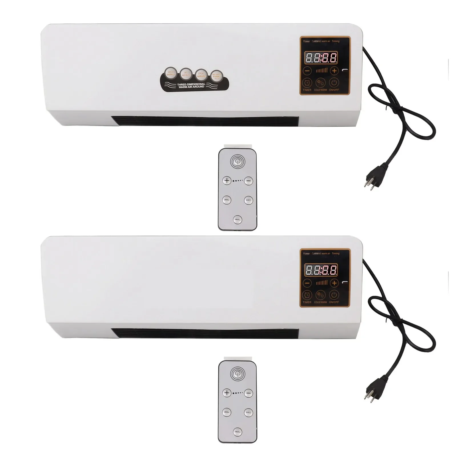 110V Wall Mounted Heater & Air Conditioner for Bedroom & Dorm, Silent Operation Dual Use Heating Machine