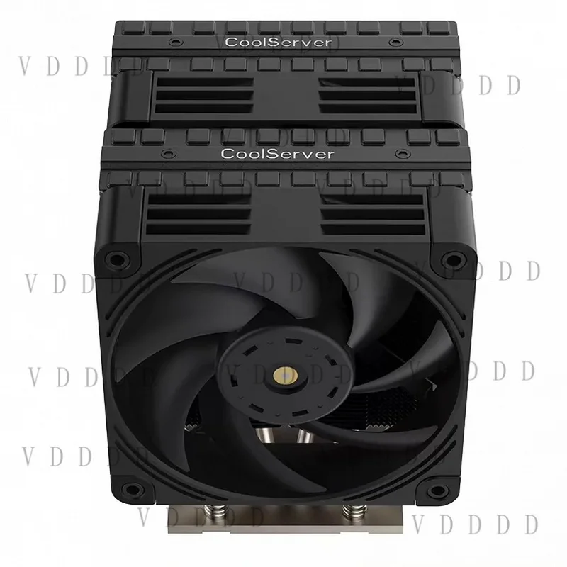 L... CoolServer for AMD SP5 4U Dual Tower CPU Cooler Dual Fan 6 Heatpipes Silent