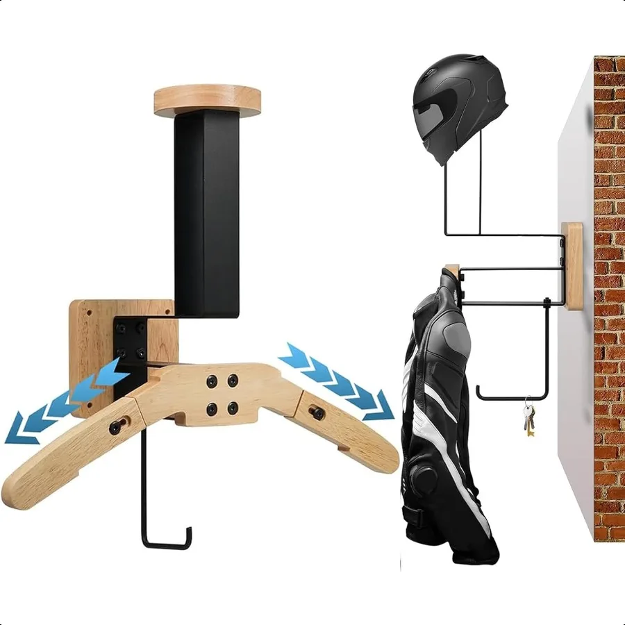 

Держатель для шлема Держатель для мотоциклетного шлема Настенное крепление с крючком и деревянной вешалкой Многоцелевое тактическое снаряжение Настенное крепление Дисплей Sta