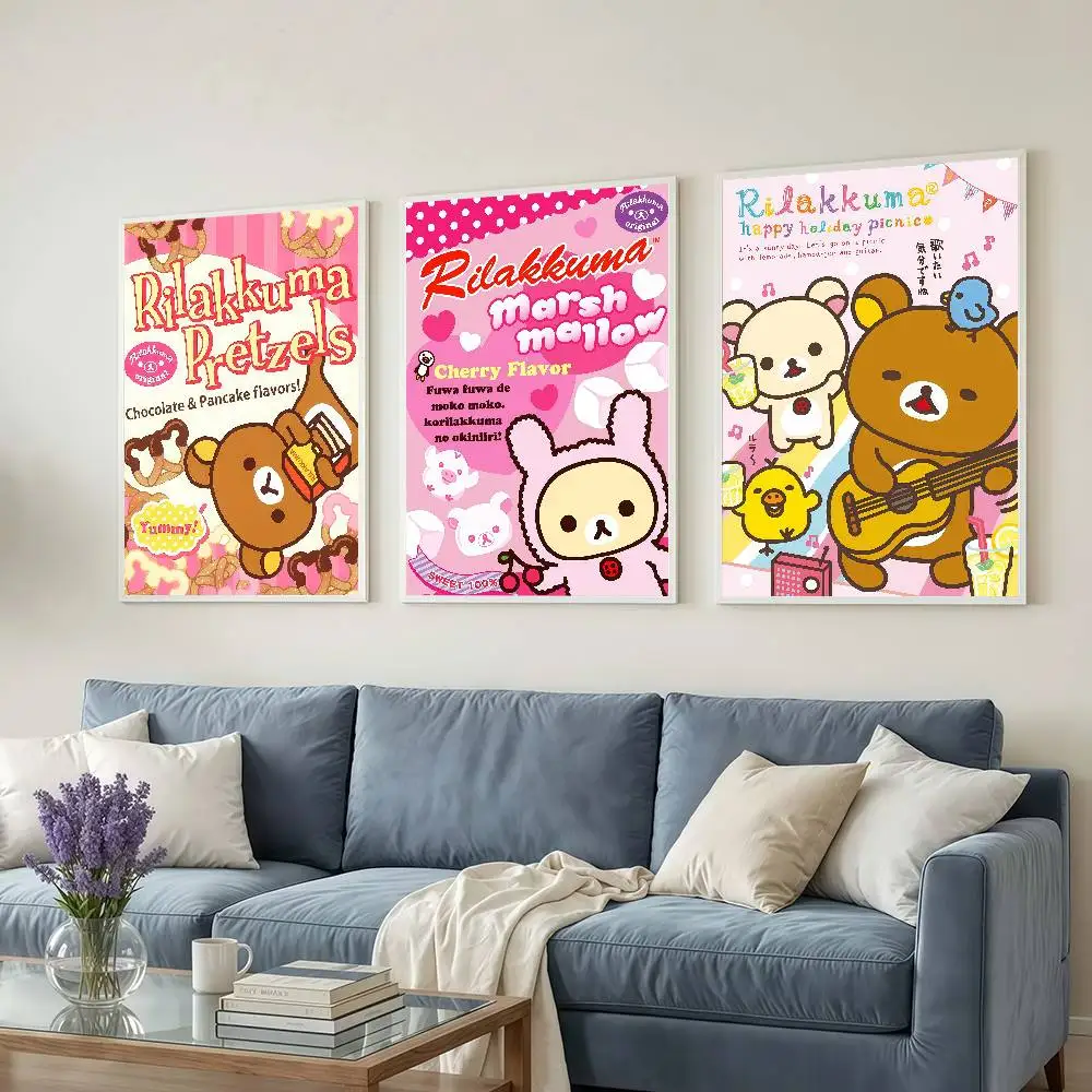 Cartoon R-Rilakkuma cute kawaii Posters Dormitory Decorations Bedroom And Living Room Wall Murals Souvenirs